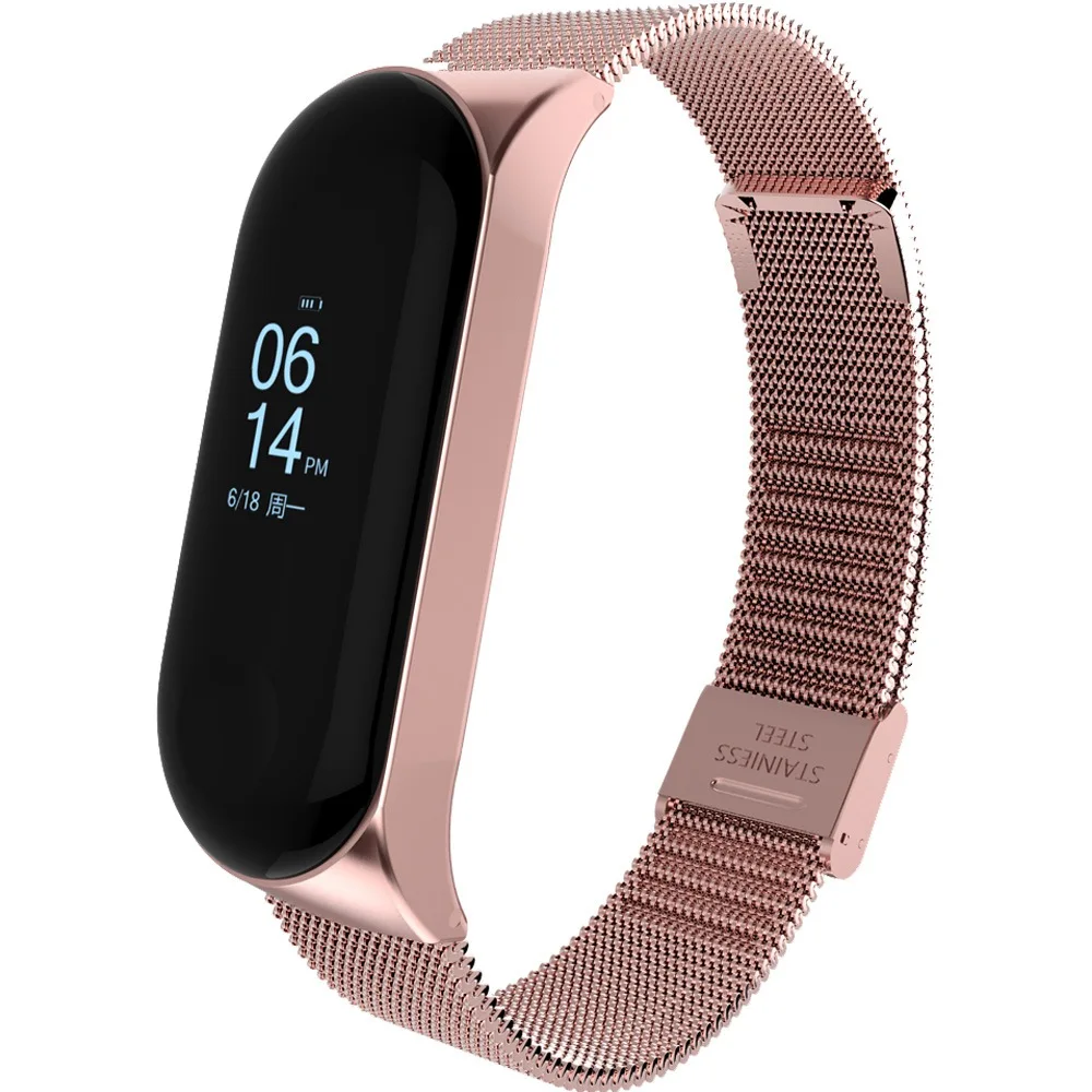 Металлический ремешок для Xiaomi mi band 3, умный Браслет mi band 4, часы из нержавеющей стали, ремешок для Xiaomi mi Band 4 с пряжкой, умный ремешок
