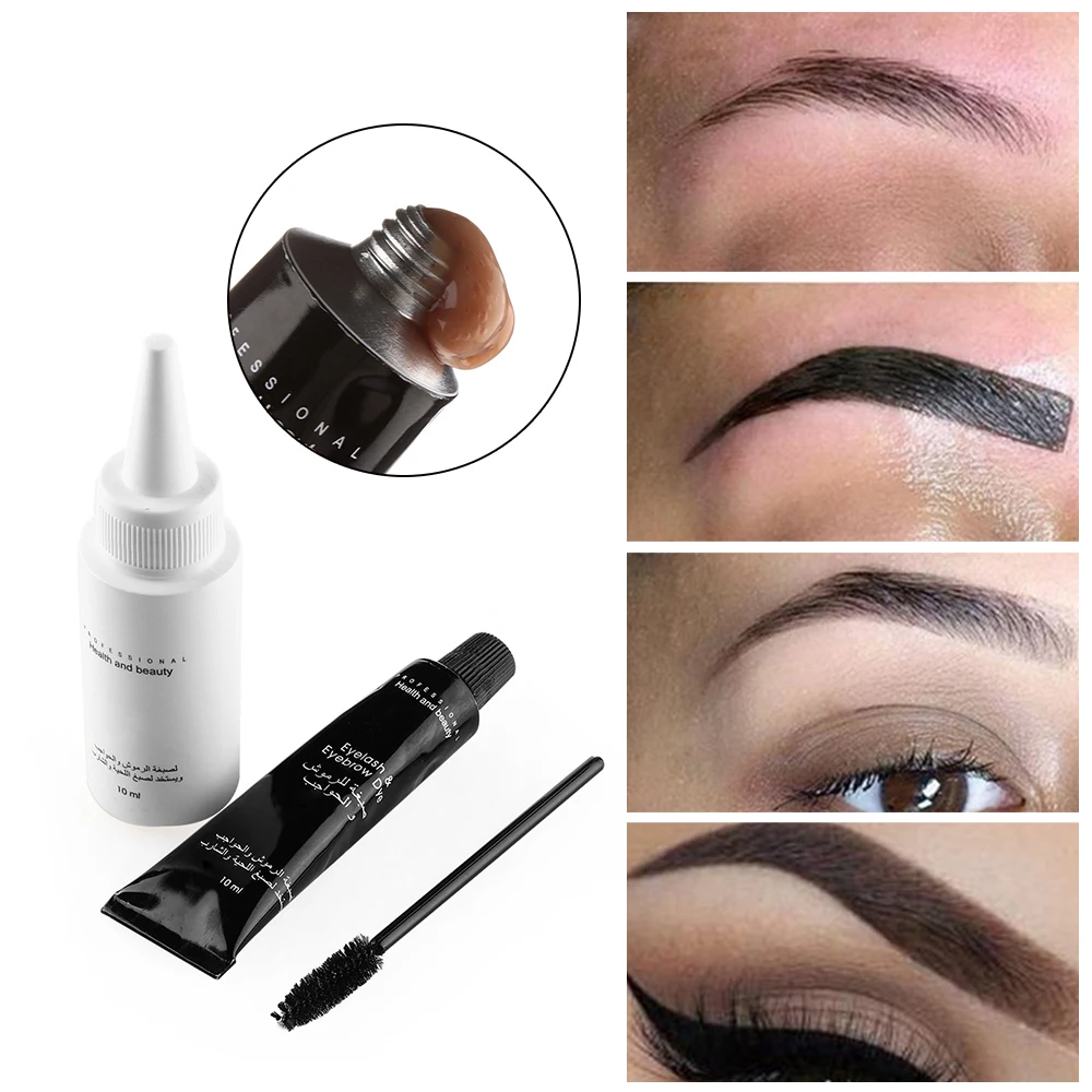 3 Color Eyebrow Eyelash Tint Cream Long Lasting Eye Makeup Dye Eyebrow Mascara Enhancer Tattoo Pen Waterproof Super Durable Set