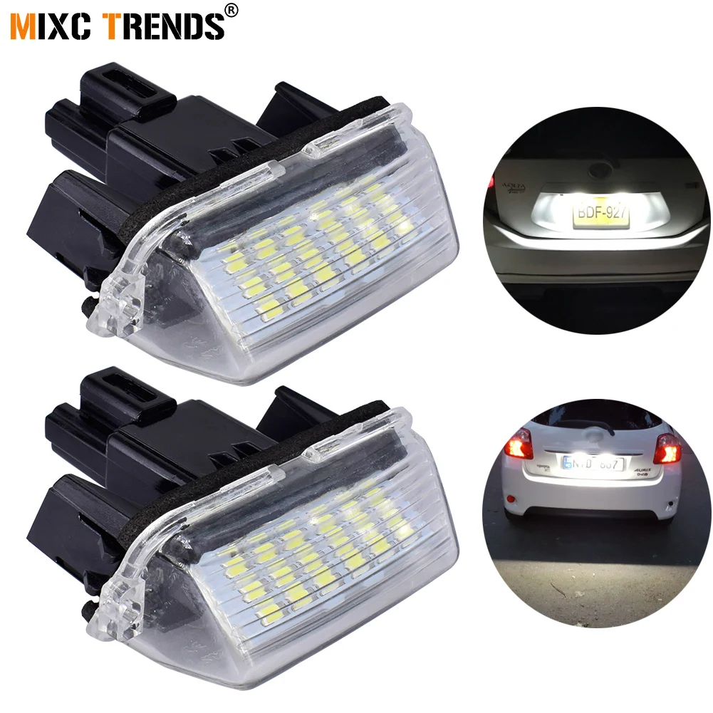 

2pcs Car License Plate Lights Error Free LED Number Plate Lamps 12V for Toyota Corolla Camry Yaris Prius Vitz Avensis Led Light