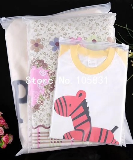 100 шт. 24x35 см молния Замок Молнии Топ матовые пластиковые пакеты для одежды