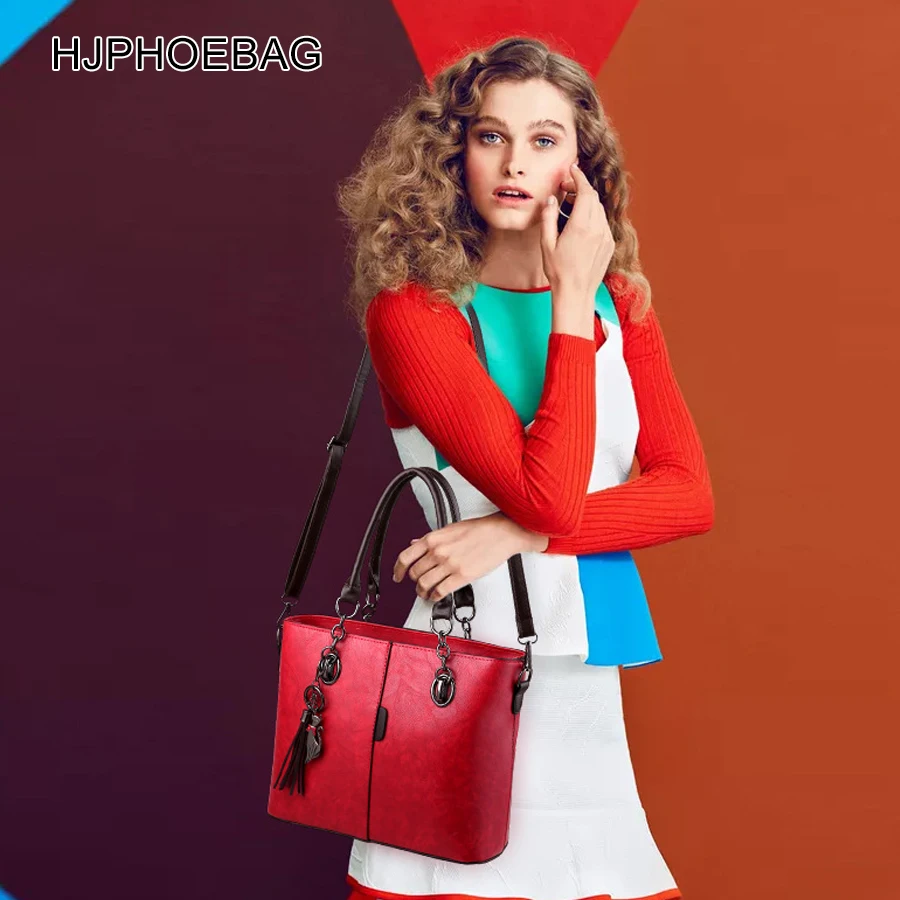 HJPHOEBAG, Модные женские Сумки из искусственной кожи, женские сумки-мессенджеры, сумки с кисточками, дизайнерские сумки через плечо YC208