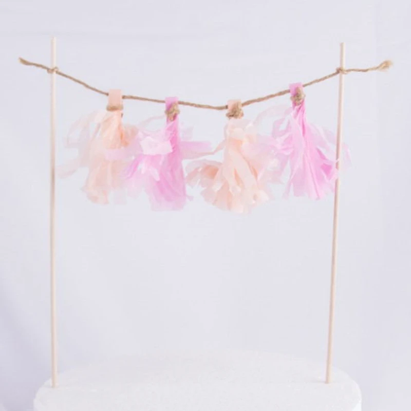Orange pink tassel Белая любовь Alpacas Торт Топперы Hairball звезда украшение день Святого Валентина С Днем Рождения украшения для выпечки милые подарки - Цвет: Orange pink tassel