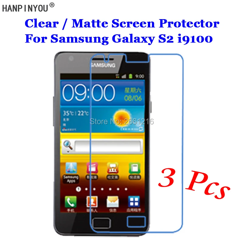 3 шт./лот для Samsung Galaxy S2 SII S 2 II i9100 HD Прозрачная/Антибликовая матовая Передняя