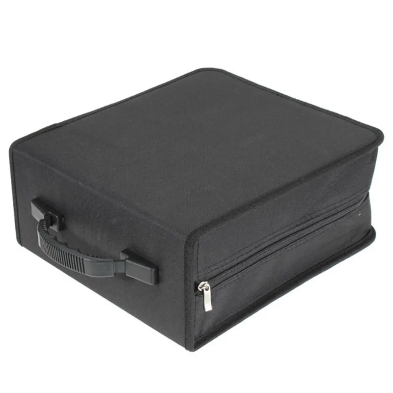 

320 Pcs CD DVD Dics Media Storage Cover Portable Carry Sleeve Hard Bag Case Wallet Holder Box w/Zipper Universal Sleeves Black