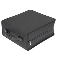 320 pcs cd dvd dics media storage cover portable carry sleeve hard bag case wallet holder box wzipper universal sleeves black