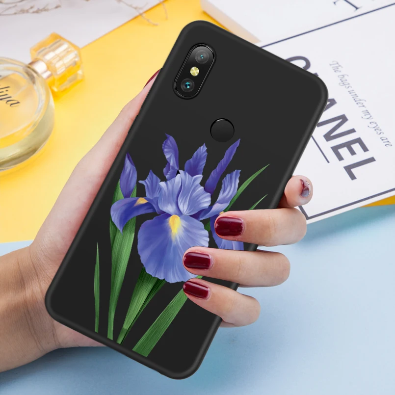 Flower Case For Xiaomi Redmi Note 6 Pro Beautiful 3D Relief Cover 5 7 Shockproof Phone |