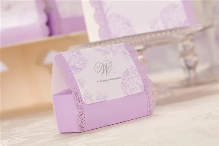 Фиолетовый Цвет Кружева Флора свадьба конфеты коробка вечере подарочная | Дом и