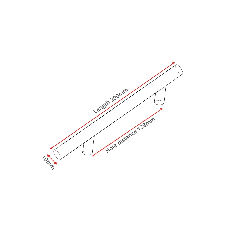 128mm KAK "~ 20" Золотая кухонная дверь Т-образная прямая ручка ручки для шкафа диаметр 10 мм ручки из нержавеющей стали Мебельная ручка - Цвет: 128mm