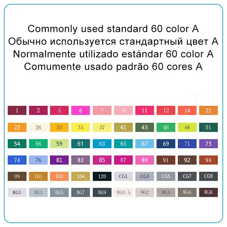 60 Colors Standard A TOUCHNEW 30/40/60/80 Цвета маркер для рисования на спиртовой основе Маркеры Набор ручек для рисования манга двойной головой художественный эскиз маркер ручки для дизайна - Цвет: 60 Colors Standard A