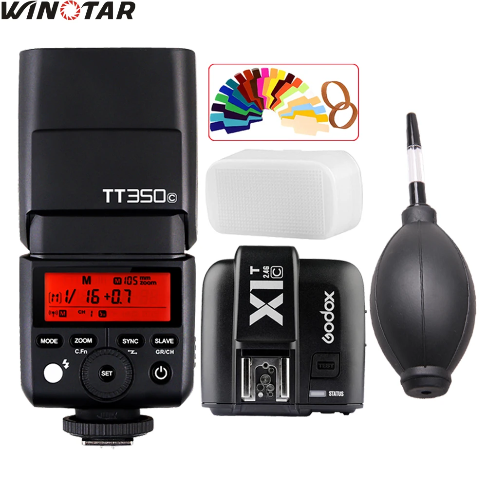 Беспроводная вспышка Godox TT350 TT350C E TTL 2 4G + X1T C триггер для Canon DSLR/5D Mark III/IV 80D 70D 7D 6D 760D