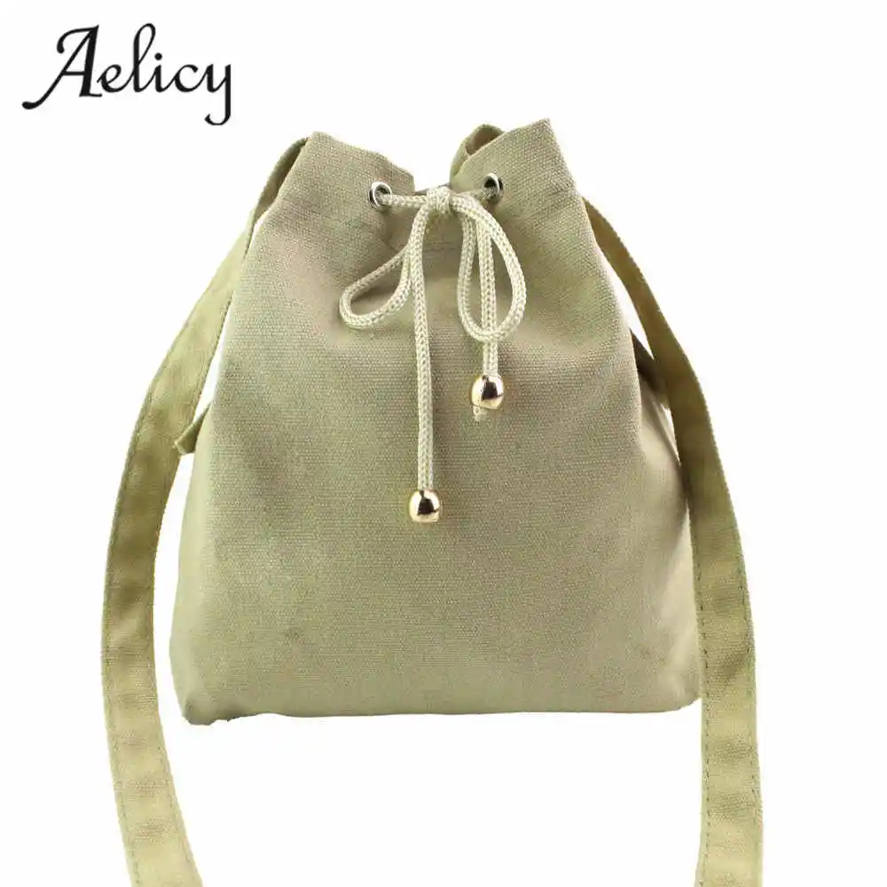Aelicy новинка 2020 холщовая женская сумка мешок на шнурке сумки через плечо