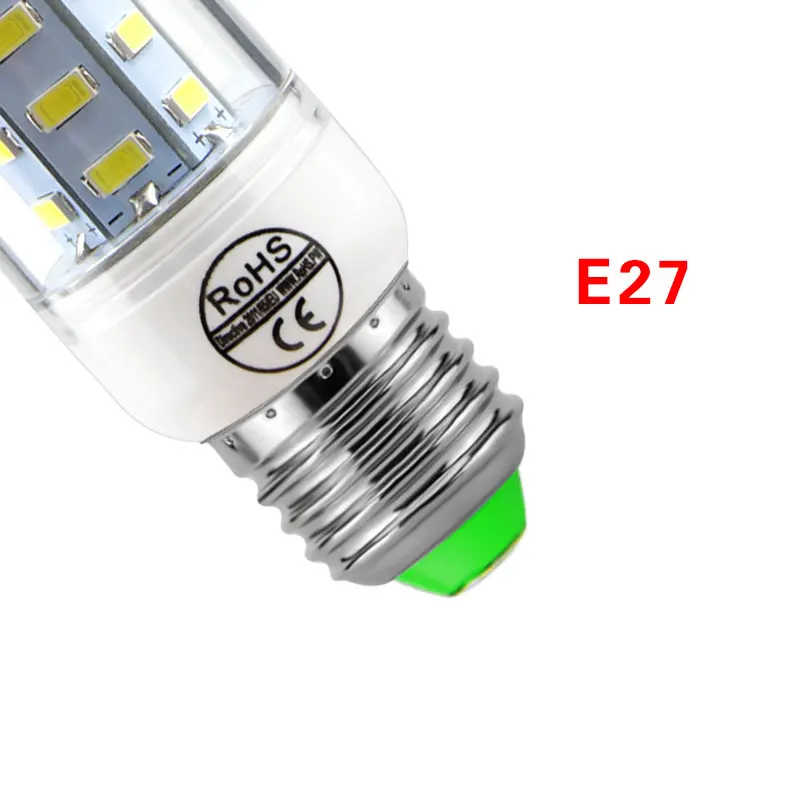 10 шт./упак. AC220V SMD 5730 светодиодный светильник E27 E14 светодиодный лампы кукурузы лампы 24 36 48 56 69 72 светодиодный s люстры лампы в форме свечи светодиодный светильник для дома украшения - Испускаемый цвет: E27