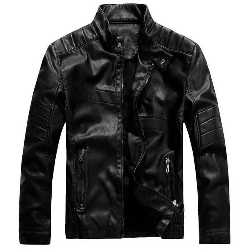 Куртка-бомбер мужская из ПУ кожи на осень/зиму | Мужская одежда