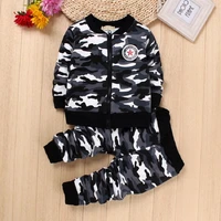 diimuu 2pcs fashion toddler baby boys girls clothing camouflage kids outfits zipper long sleeve casual outerwear sports sets