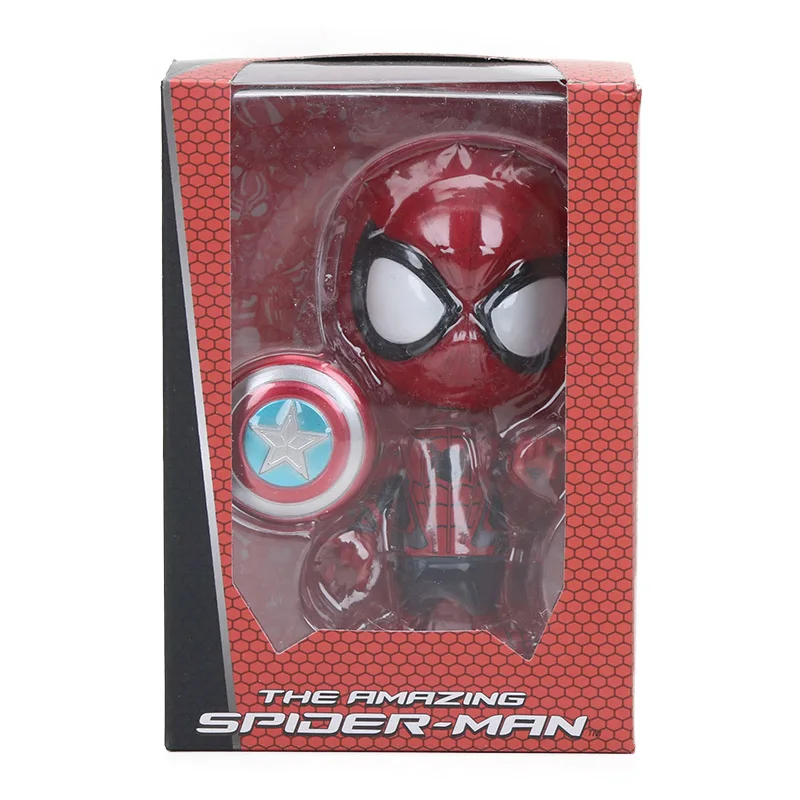 Мини 10 см Marvel игрушки Дэдпул фигурка качающаяся голова 1/10 масштаб предварительно окрашенный Человек-паук Черная пантера Коллекционная модель куклы игрушки