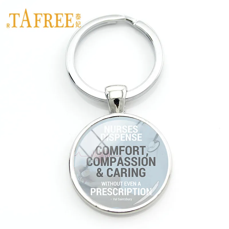 TAFREE Doctor брелок-стетоскоп Доктор Медсестры стеклянные драгоценные камни купол круглое очарование Брелок держатель для ключей для кормления Забавный подарок DO86 - Цвет: DO78