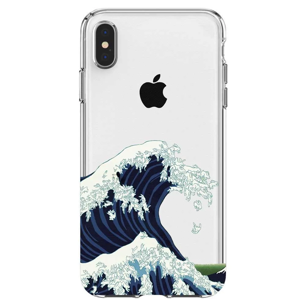 TPU Van Gogh Starry Night Huge waves off kanagawa Soft silicone cover phone case for iPhone XR MAX XS X10 5 5S SE 6Plus 6 6S 7 8Plus - Цвет: TPU