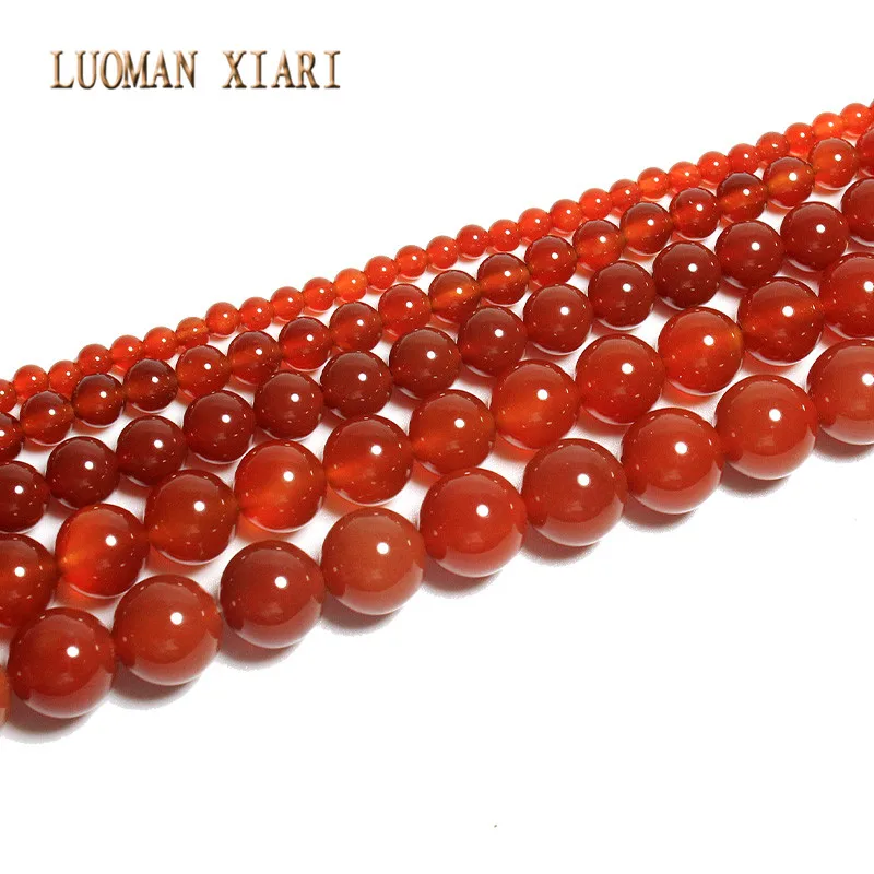 Оптовая продажа бусины из натурального камня красный круглый оникс самодельные