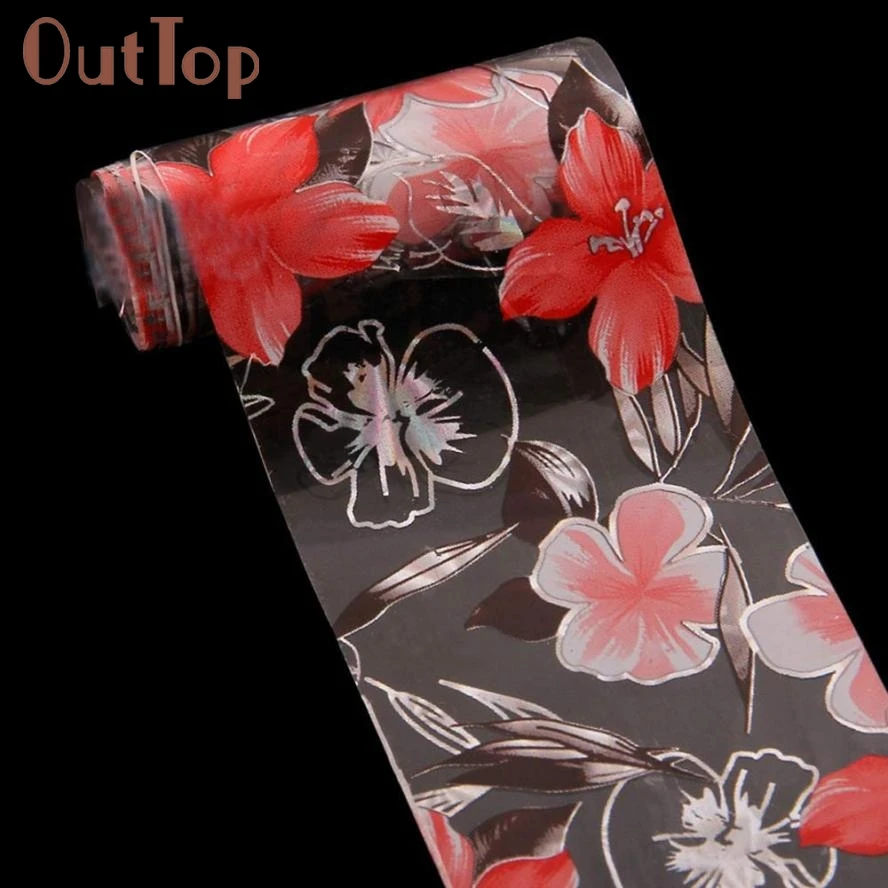 1 шт. цветок дизайн ногтей Фольга наклейки переводные Советы Маникюр украшения