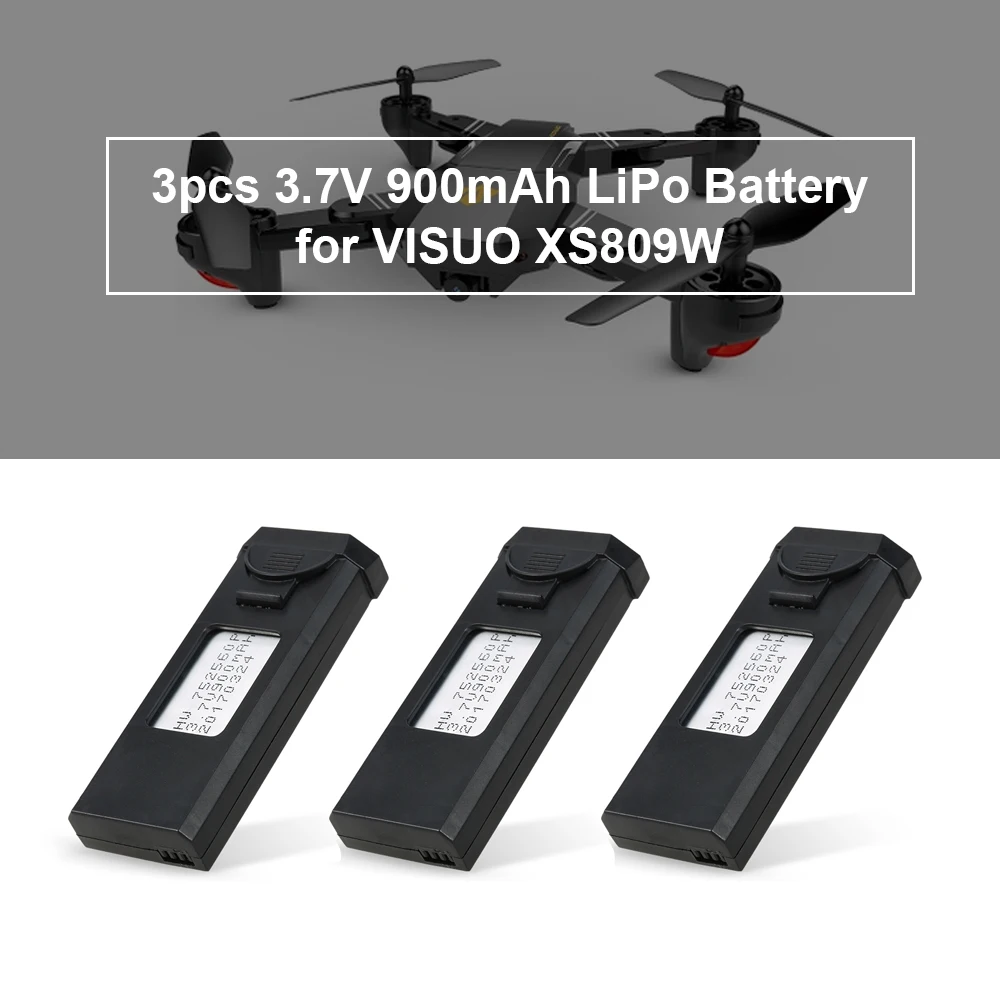 3 7 V 900 mAh аккумуляторная батарея LiPo RC для VISUO XS809W FPV Дрон Квадрокоптер часть|Детали
