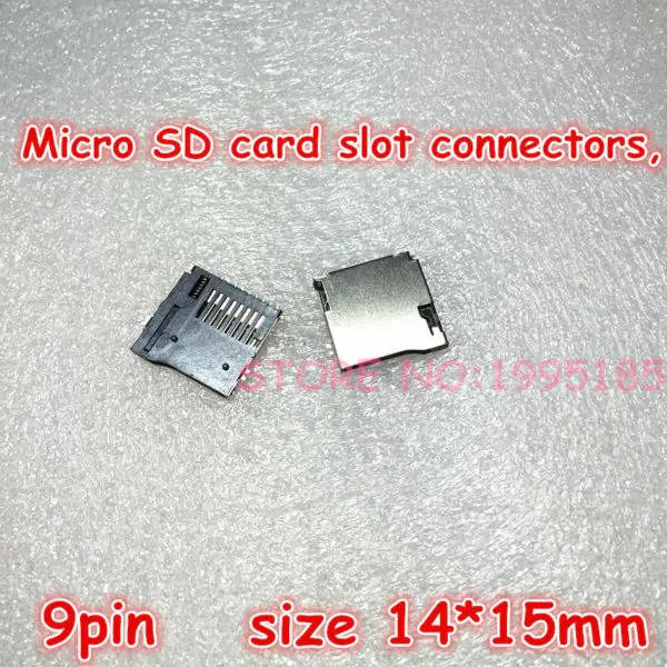 10 шт./лот 9 контактные разъемы для карт Micro SD размер 14*15 мм слот TF подходит телефона