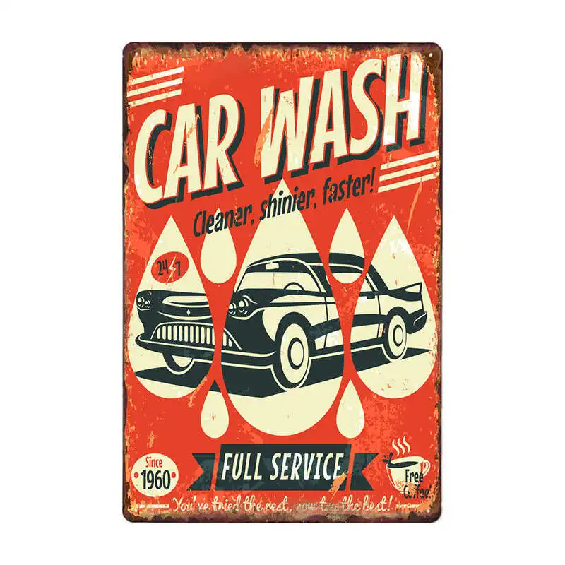 Полный сервис винтажные металлические знаки для гаража ретро постер Настенный