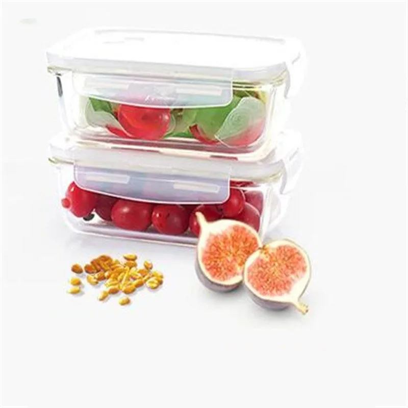 

FEIGO New Glass Lunch Box Rectangle/Square/Circle Glass Crisper Storage Insulation Microwave Furnace Lunch Box Dedicated F639