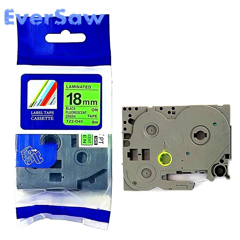 3PK p touch 18 мм микс brother tze флуоресцентные ленты tze-B41 C41 D41 черный на гриппе. Orang/Fle.