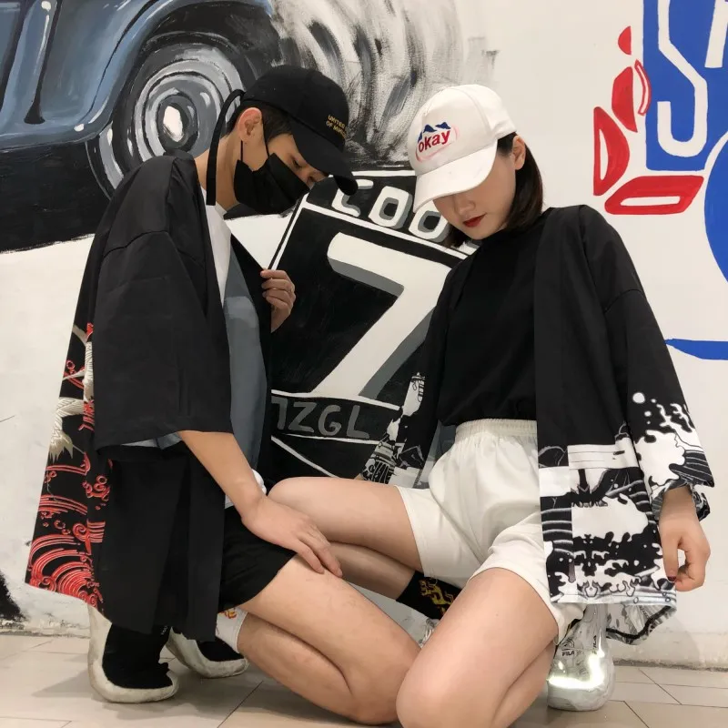 Уличная одежда в японском стиле ulzzang harajuku женская модное кимоно большого размера