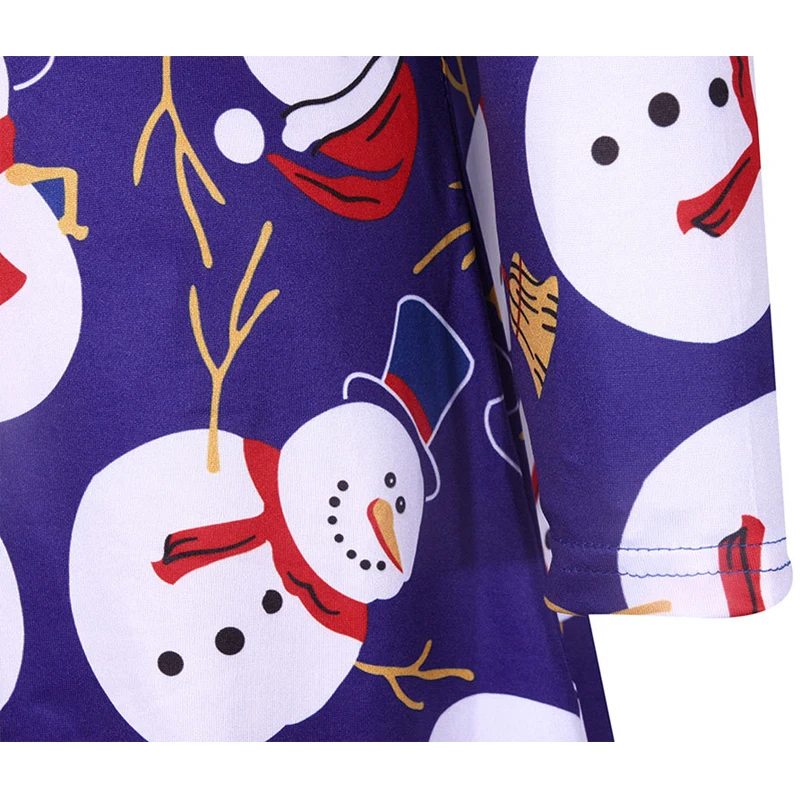 Детское рождественское платье модель 2016 года с длинным рукавом и рисунком