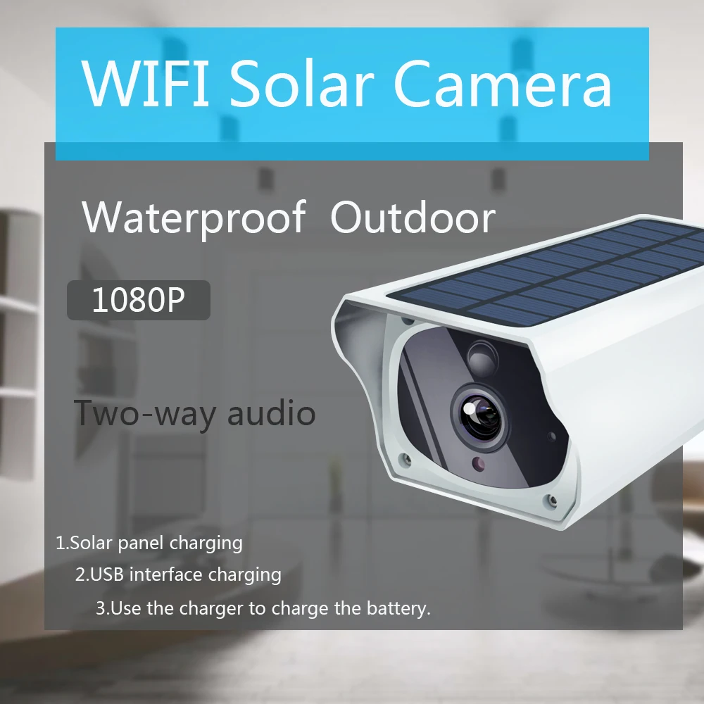 Беспроводная водонепроницаемая уличная камера OUERTECH с солнечной зарядкой Wi-Fi 1080P