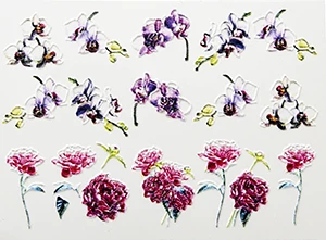 3D Acrylic Engraved flower Nail Sticker flower fish butterfly Water Decals Empaistic Nail Water Slide Decals hot Z0166 - Цвет: 8