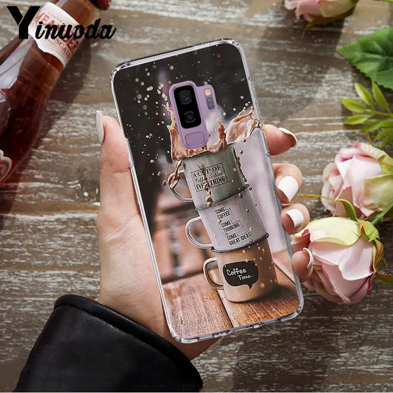 Yinuoda чашка кофе Роскошный Уникальный Дизайн чехол для телефона для samsung S5 S6 S6 edge S6edge Plus S7 S8 S9 Plus чехол
