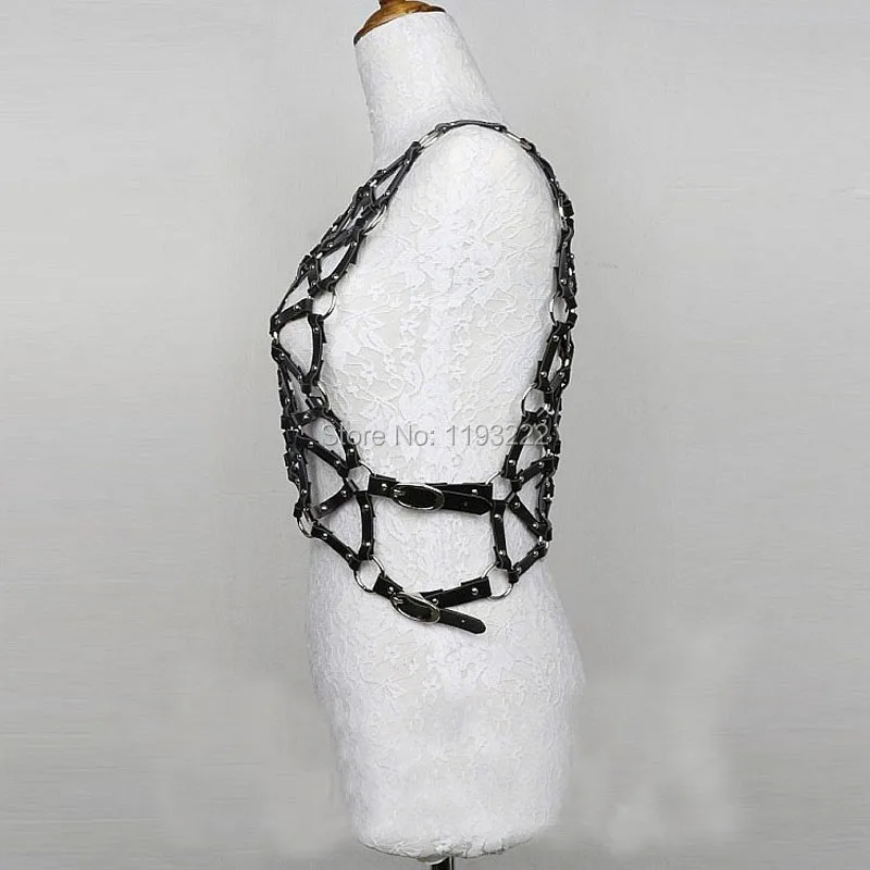 Кожаный ремень ручной работы в стиле панк рок готика|leather harness body bondage|corset