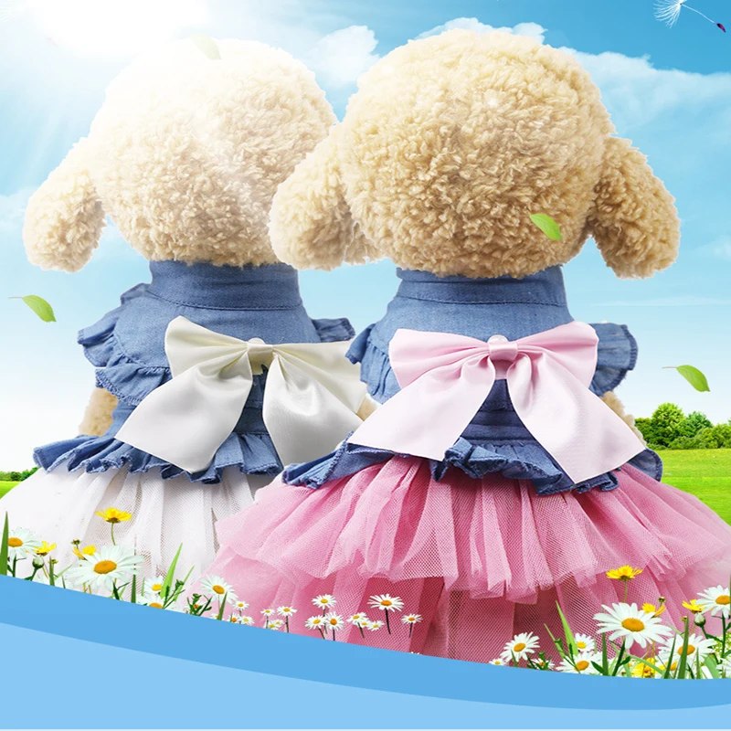 Abrrlo Summer Pet Dog Princess Skirts Yarn Dress Clothes Puppy Soft Cat Grenadine | Дом и сад