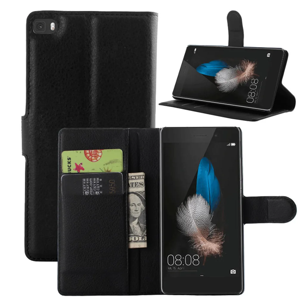 Модный чехол книжка из искусственной кожи личи для Huawei P8 lite P8lite ALE L04 L21 с