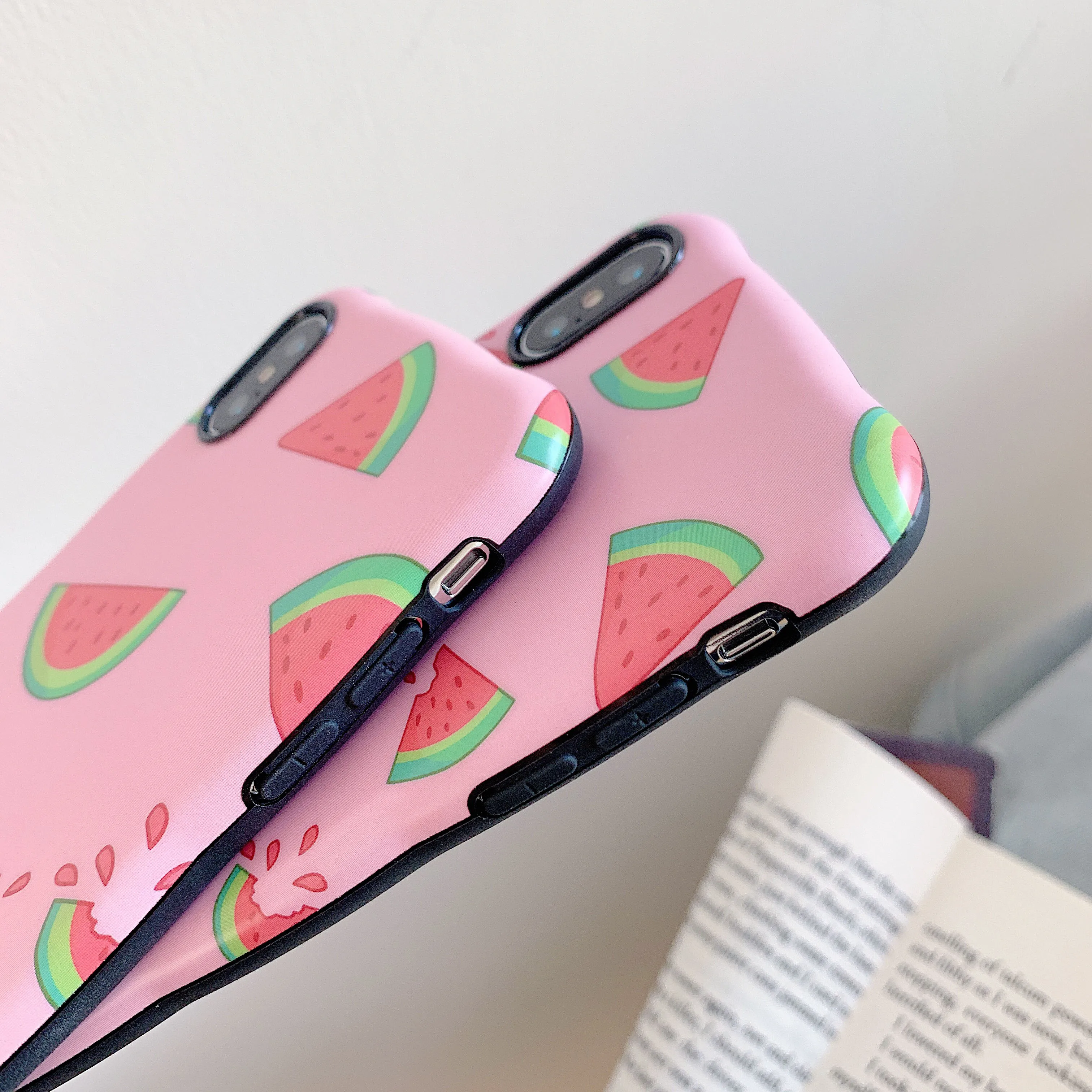 Summer Fruit Watermelon Waved Edge Phone Cover For iPhone 7 Case Silicone 8 plus 6 s xr Cases Luxury X Xs max Avocado |