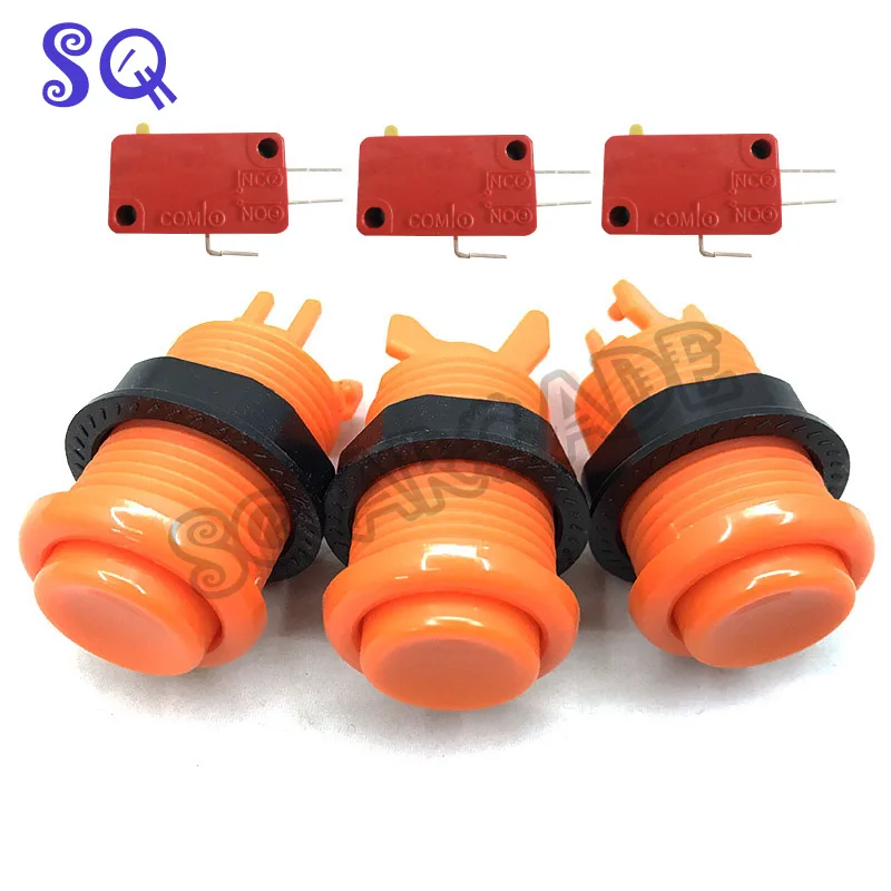 

New color Orange Purplue Happ American style push button with microswitch 28mm Mounted multi Color available 1P 2P start 50%off