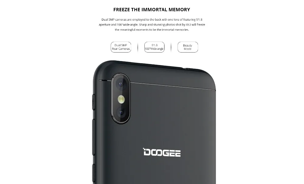 DOOGEE X53, 1 ГБ, 16 ГБ, 5,3 дюйма, 18:9 экран, мобильный телефон, 2200 мАч, 7,0 МП камера, сотовый телефон, MTK6580, четырехъядерный, Android, смартфон