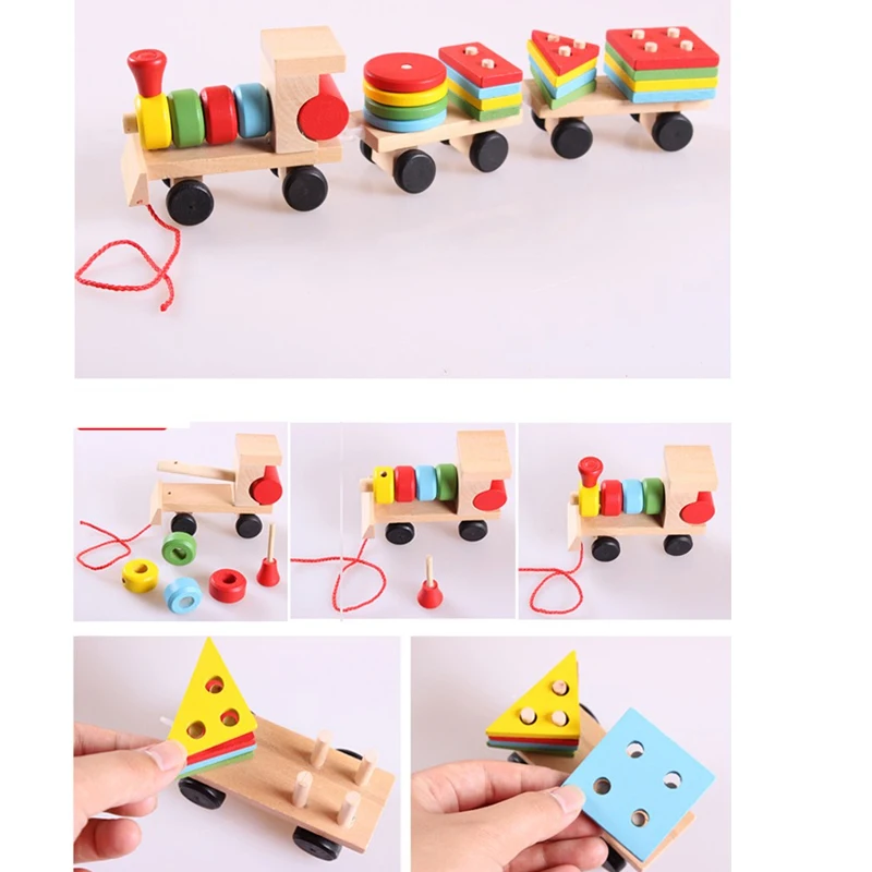 Детские игрушки в форме сортировки головоломка сборный автомобиль поезд 3D