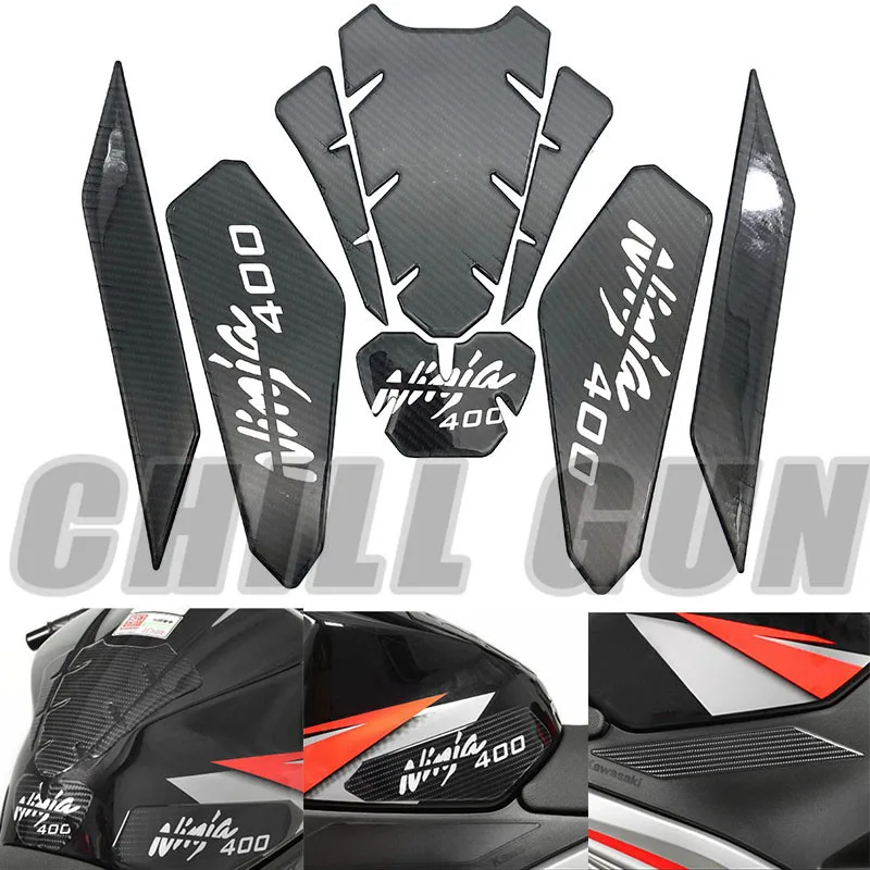 Мотоцикл 3D наклейка из углеродного волокна Логотип Танк Pad защита для Kawasaki Ninja 400