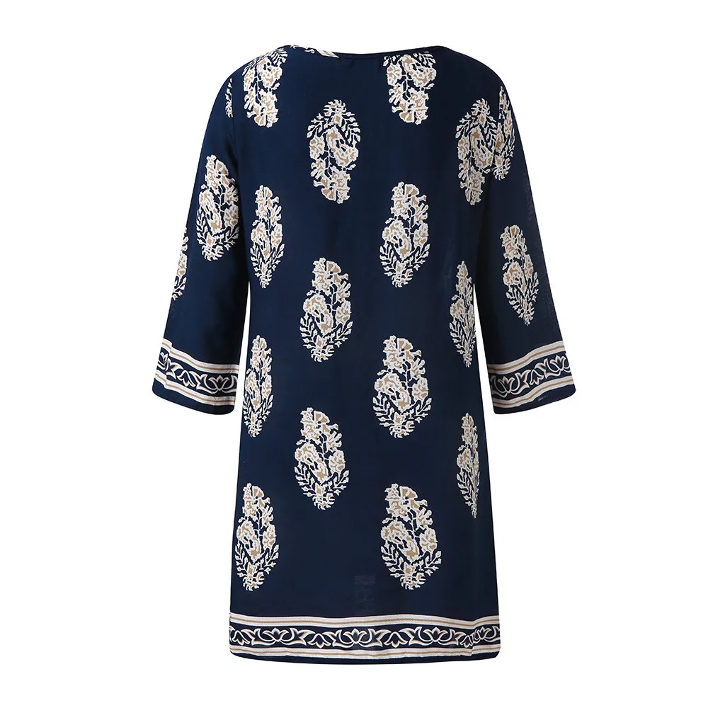 Женское пляжное платье Бохо FREE Клубные вечерние платья с рукавом 3/4 и цветочным