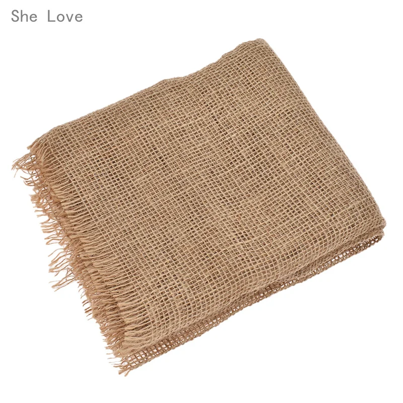 She Love 50x160 см Натуральная Джутовая Ткань для сумок одежды DIY материал аксессуары