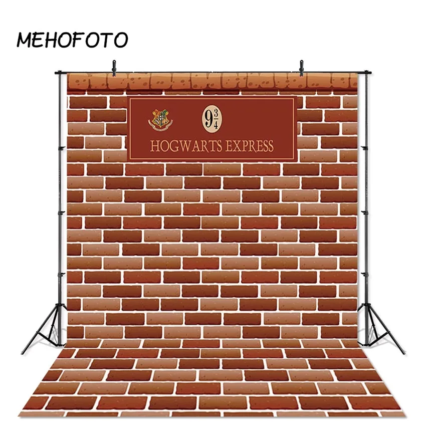 MEHOFOTO Хогвартс Экспресс поезд фон фотография Платформа 9-3/4 красная кирпичная стена фон день рождения украшение Баннер