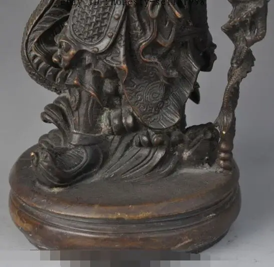 S01549 8&quotChina Folk myth Bronze Stand Dragon King Lord Rain God Long Wang Buddha Statue | Дом и сад