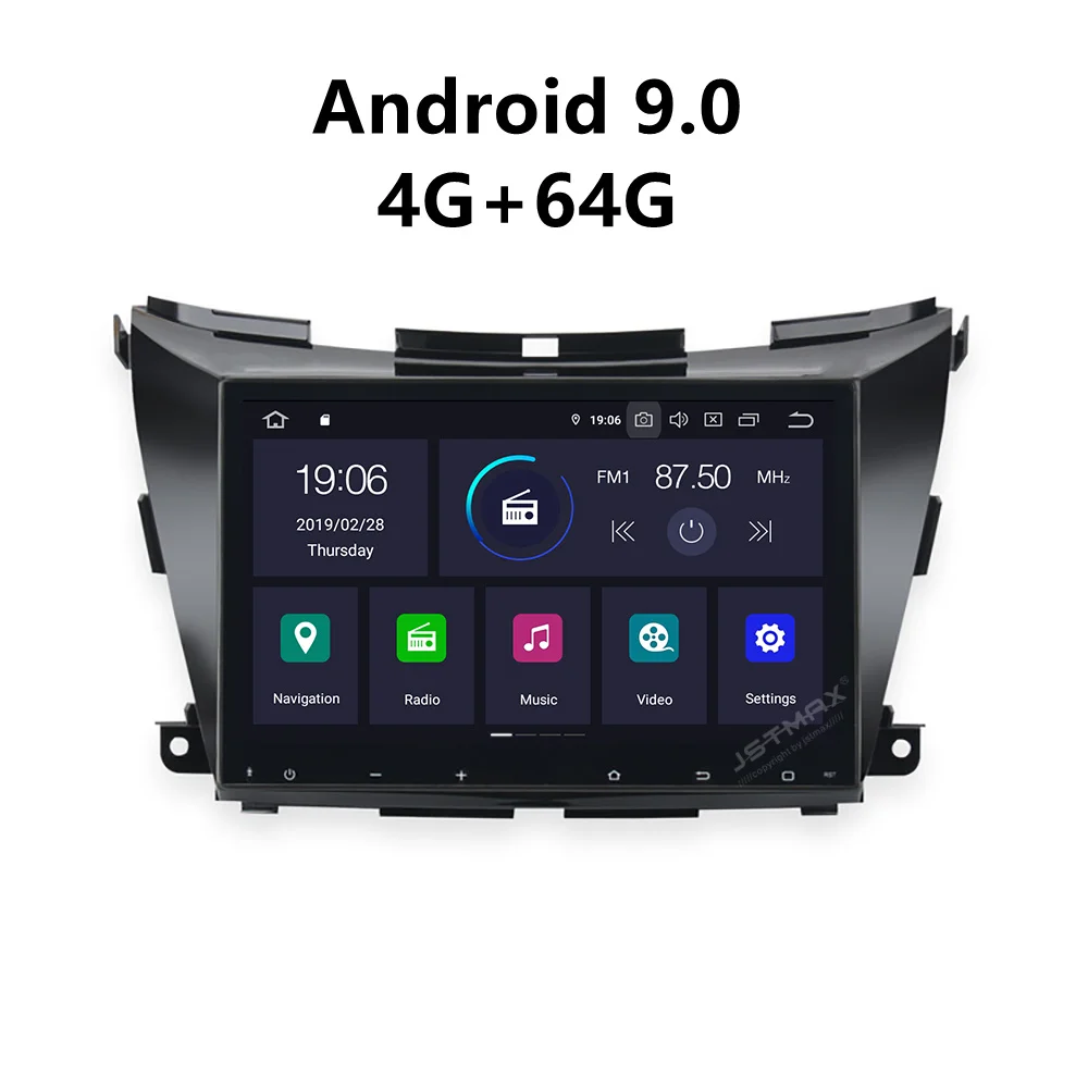 

JSTMAX 10,2 "Android 9,0 автомобильный GPS-радиоплеер для Nissan Murano Z52 2015-2017 с 4 Гб + 64 ГБ стерео Мультимедийный Плеер