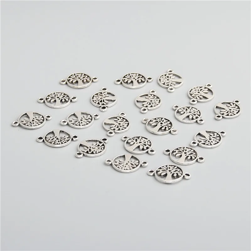 20pcs Tibetan Silver Color Peace Tree Connector Charms Diy Bracelet Necklace Pendant Jewelry Finding A2748 | Украшения и