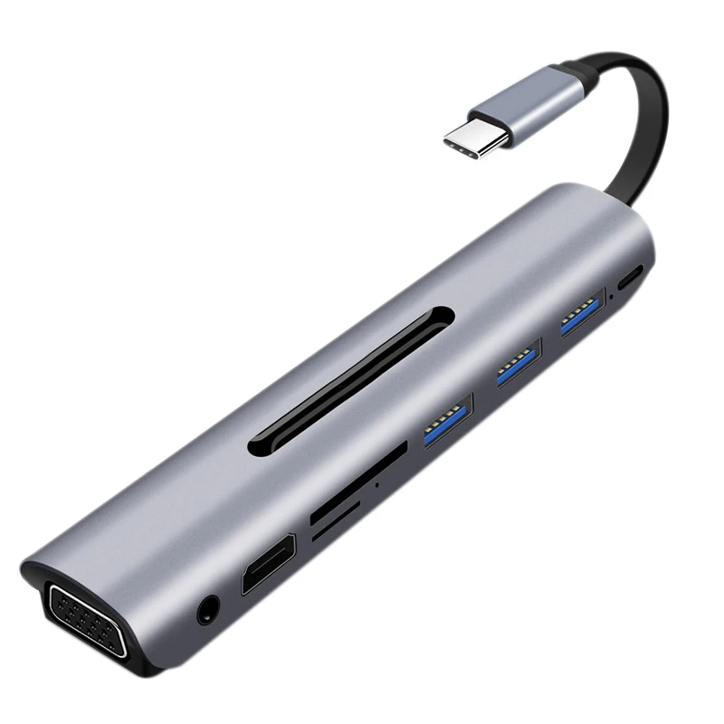 Адаптер типа C Hdmi 4K Usb 3 1 Vga 60 Гц 5 мм аудио конвертер с разъемом для карт Tf Sd 9 в Macbook