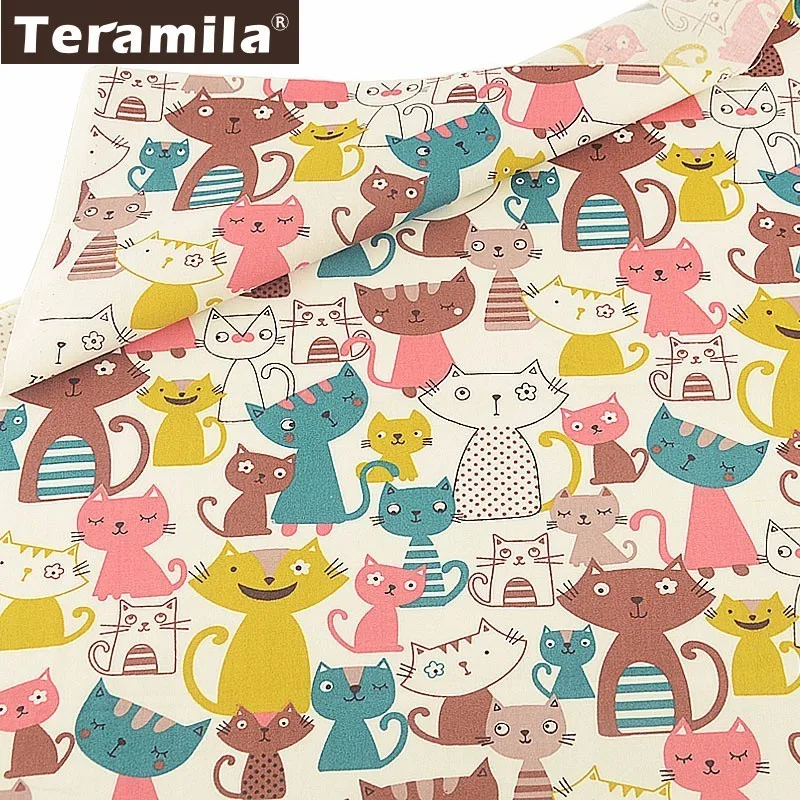 Teramila 100% хлопок саржевая Ткань Белый тела швейный материал Patchwrok DIY мультфильм
