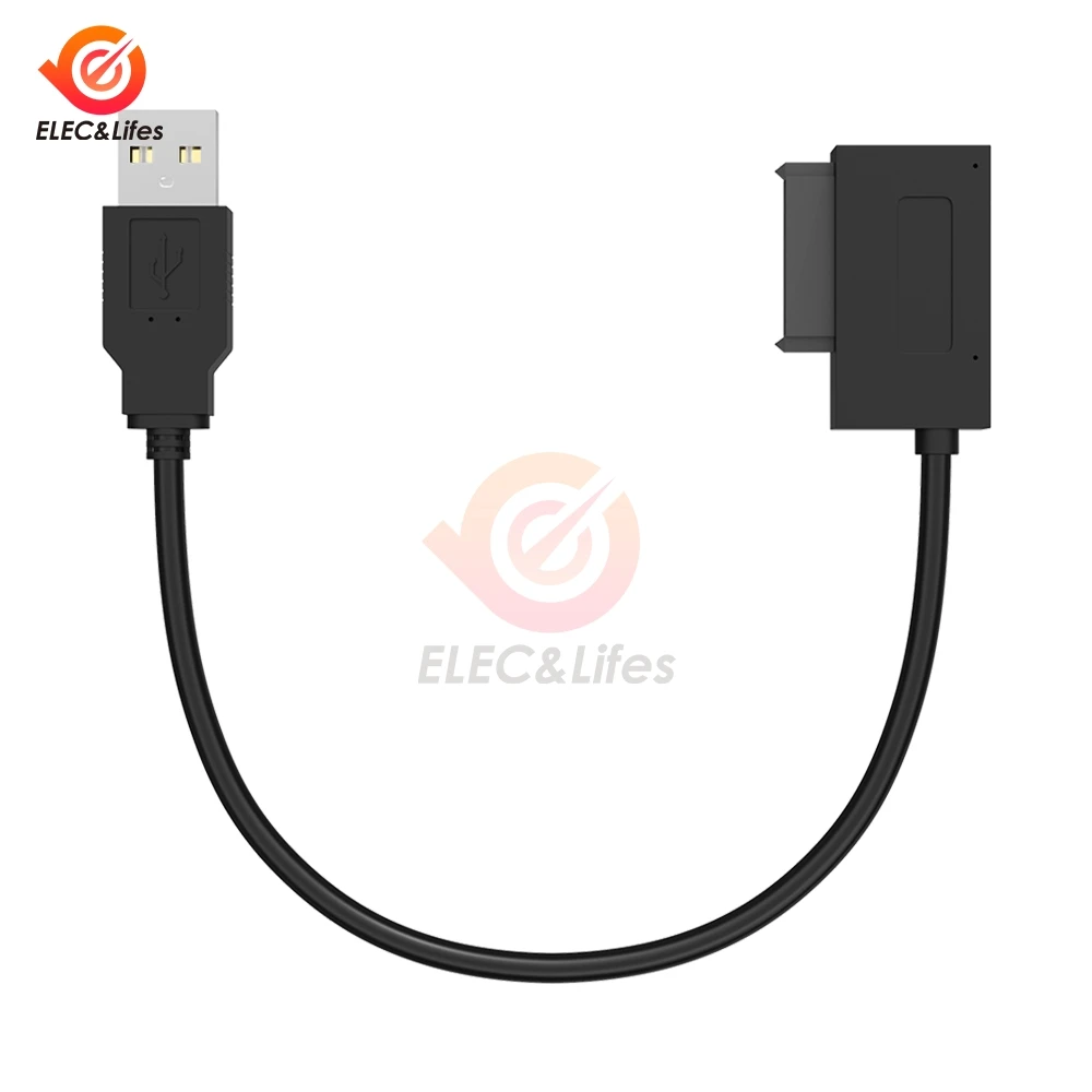 USB 2 0 к Mini Sata II 7 + 6 13 контактный адаптер конвертер кабель для ноутбука CD/DVD ROM slim